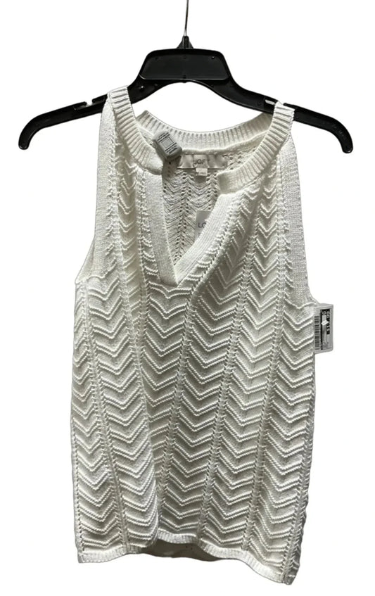Top Sleeveless By Loft In Cream, Size: M