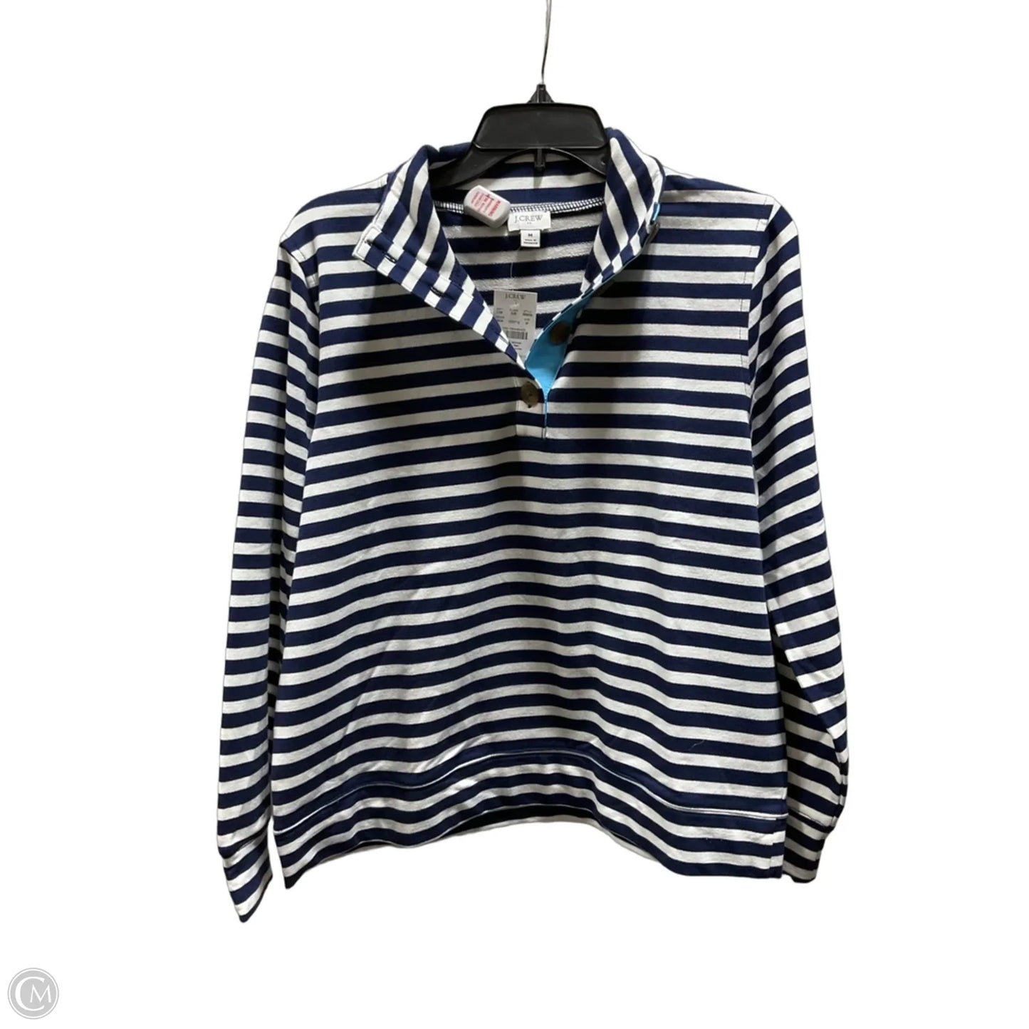 Sweatshirt Crewneck By J. Crew In Blue & Cream, Size: M