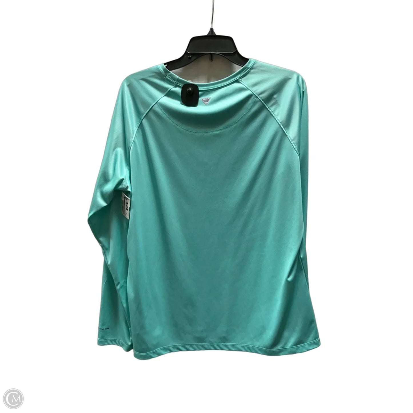 Athletic Top Long Sleeve Crewneck By Columbia In Aqua, Size: 1x