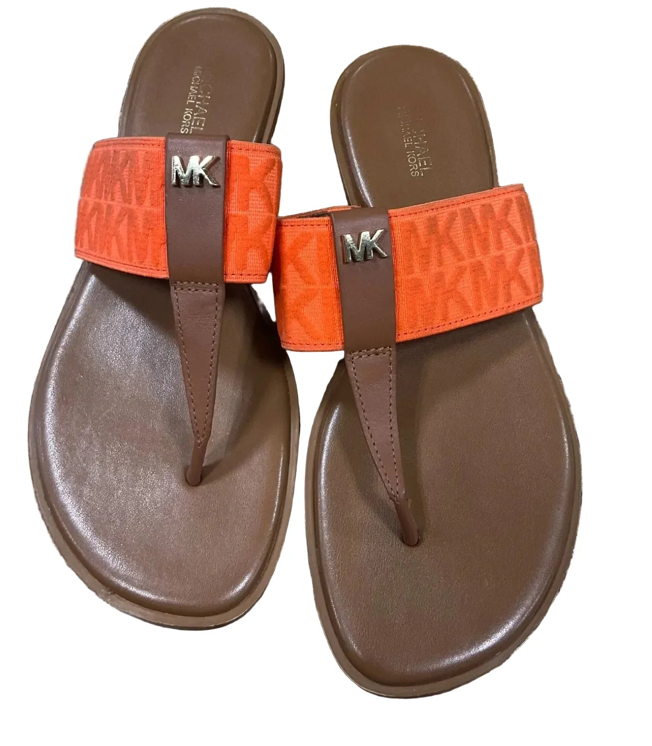Sandals Flats By Michael By Michael Kors In Orange, Size: 8