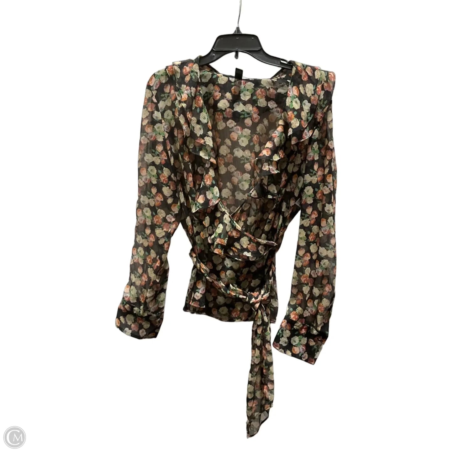 Top Long Sleeve By Ralph Lauren In Floral Print, Size: L