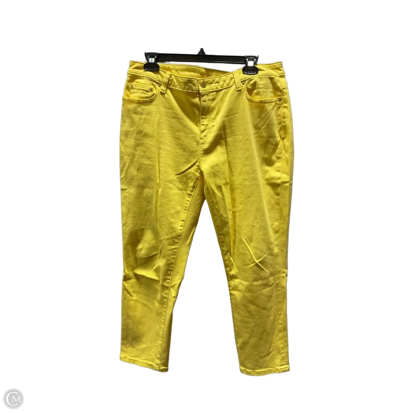 Jeans Cropped By Michael Kors In Yellow, Size: 12