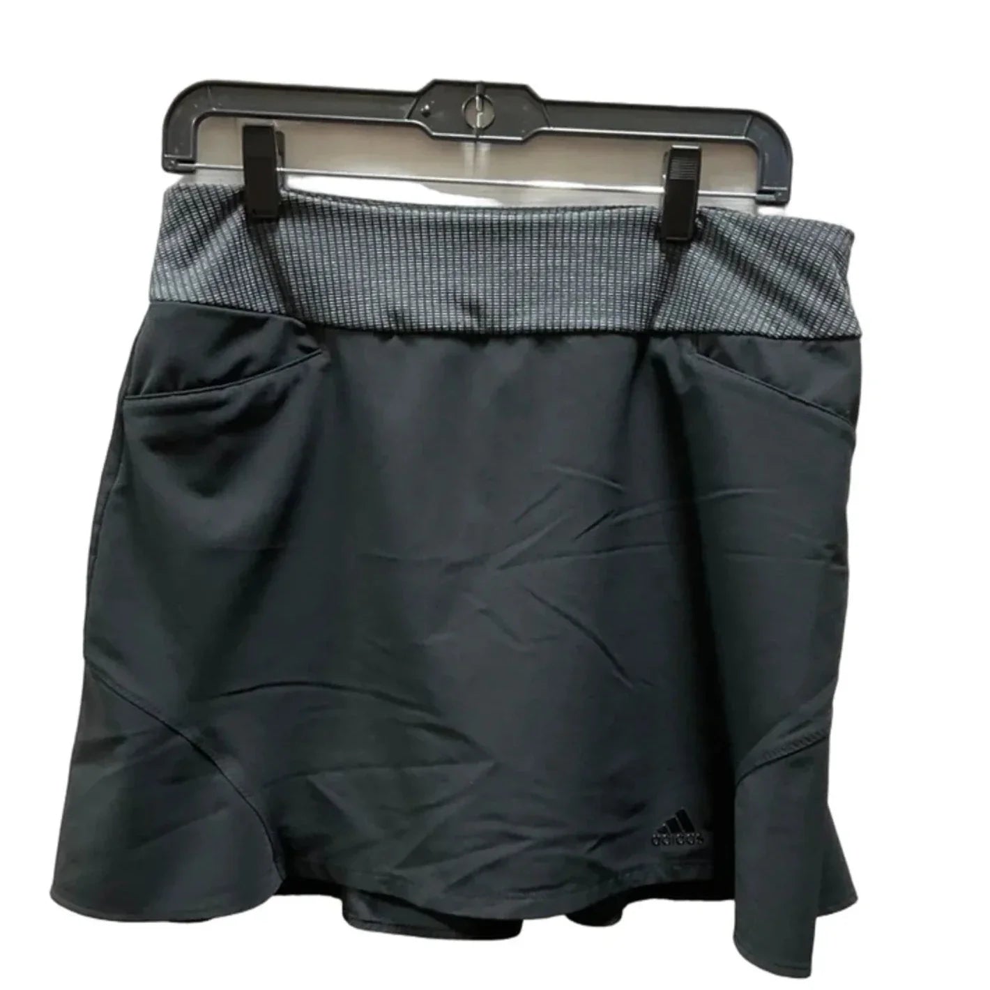 Athletic Shorts By Adidas In Black & Grey, Size: M