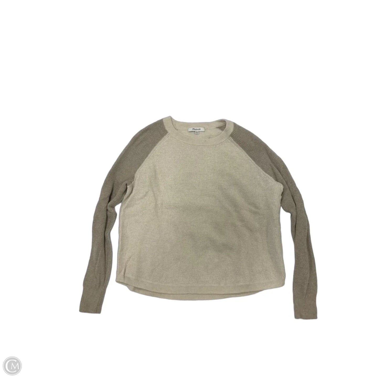Top Long Sleeve By Madewell In Tan & White, Size: Xs