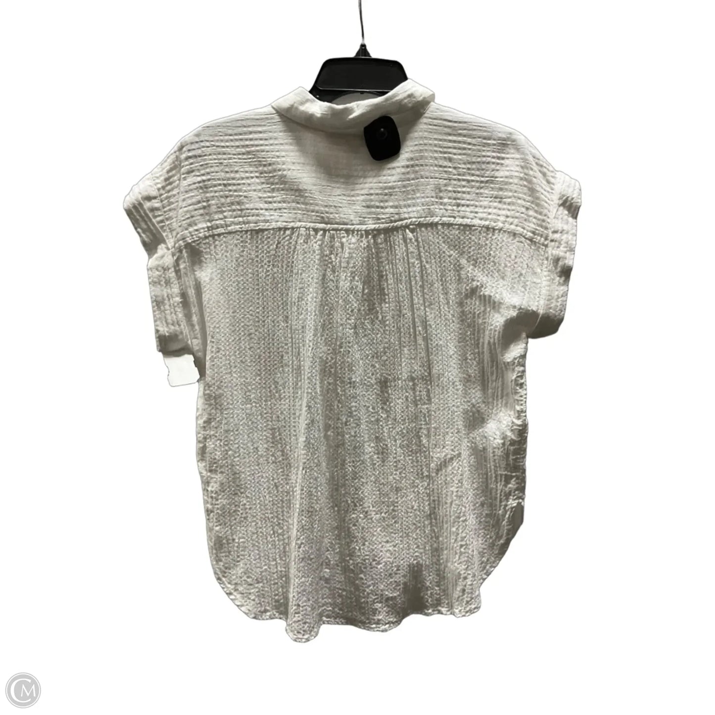 Blouse Short Sleeve By Loft In White, Size: M