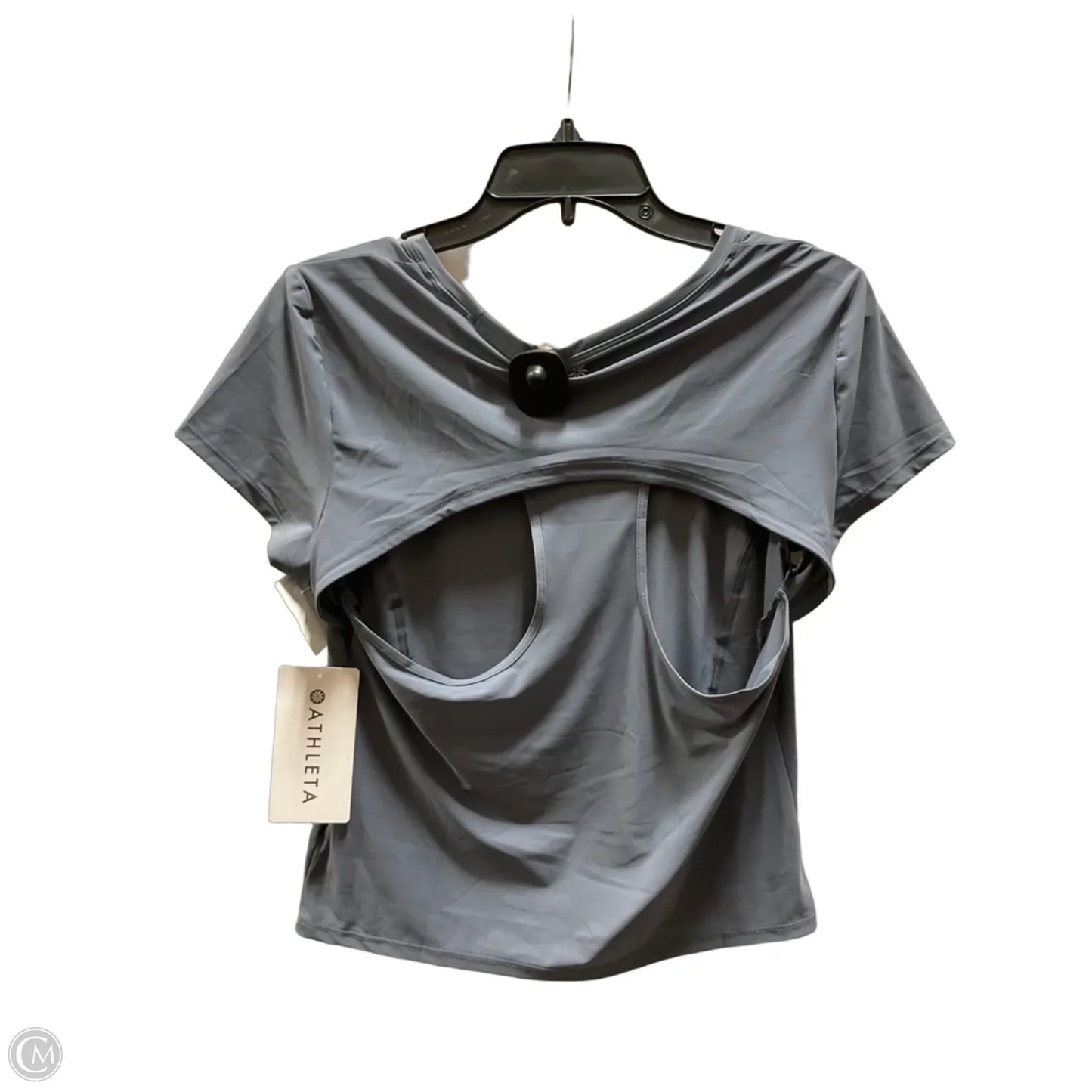 Athletic Top Short Sleeve By Athleta In Grey, Size: L