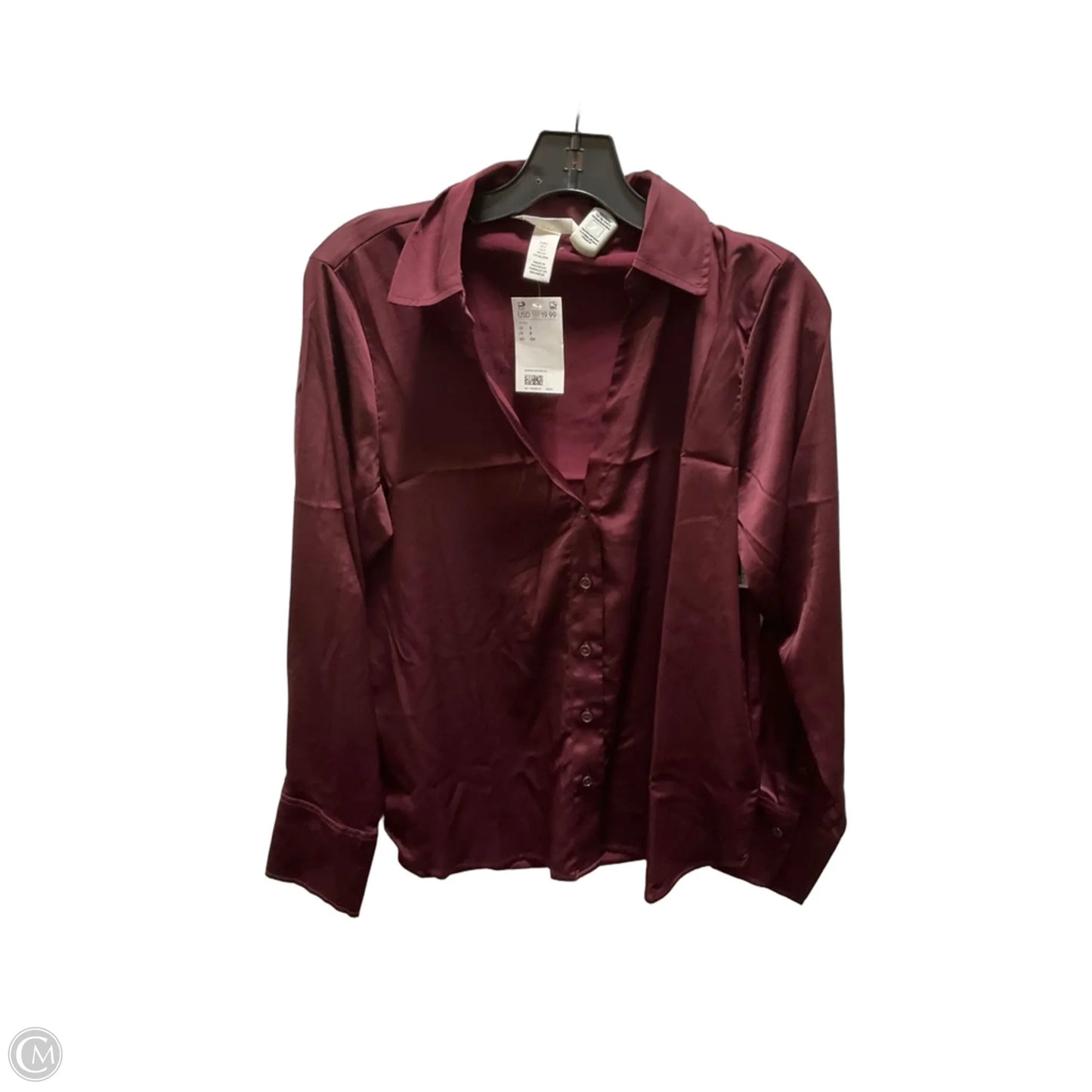 Blouse Long Sleeve By H&m In Red, Size: S