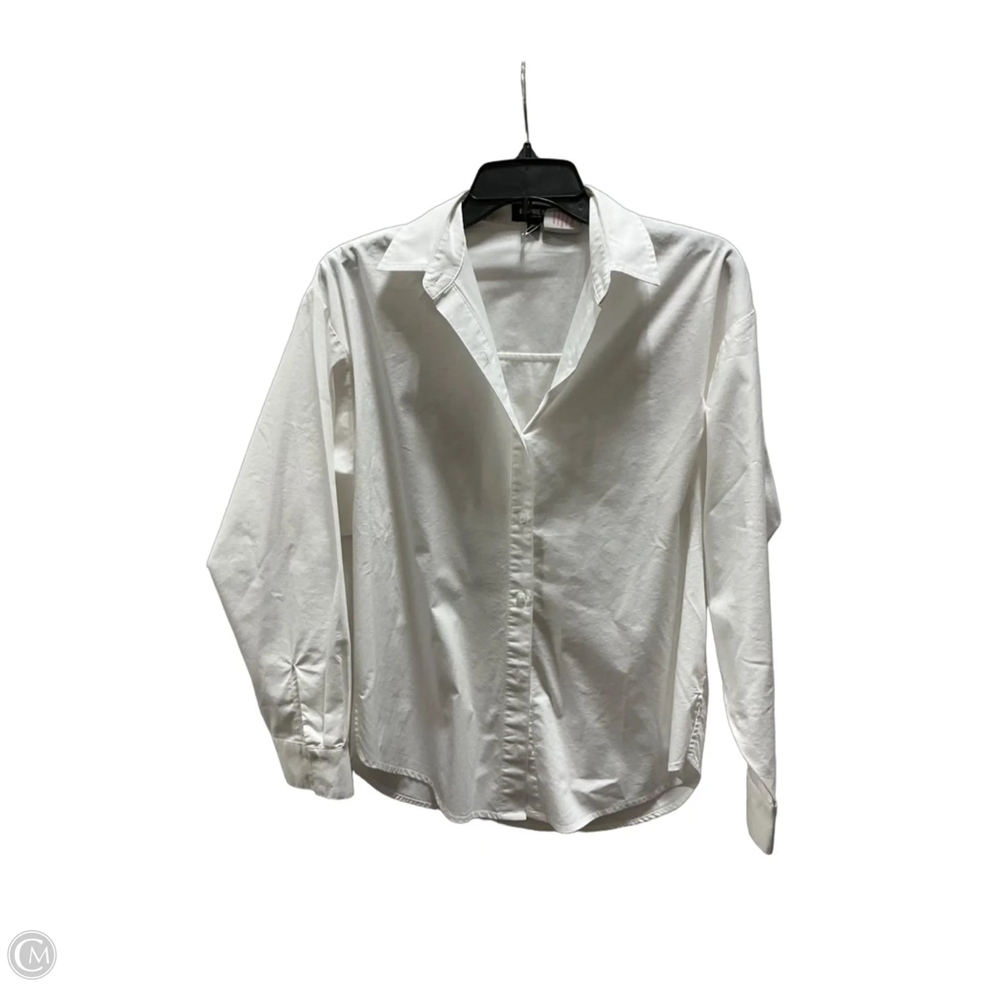 Blouse Long Sleeve By Express In White, Size: Xs
