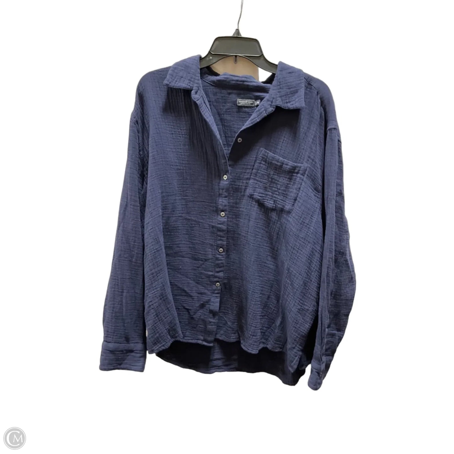 Blouse Long Sleeve By Vineyard Vines In Blue, Size: Xl