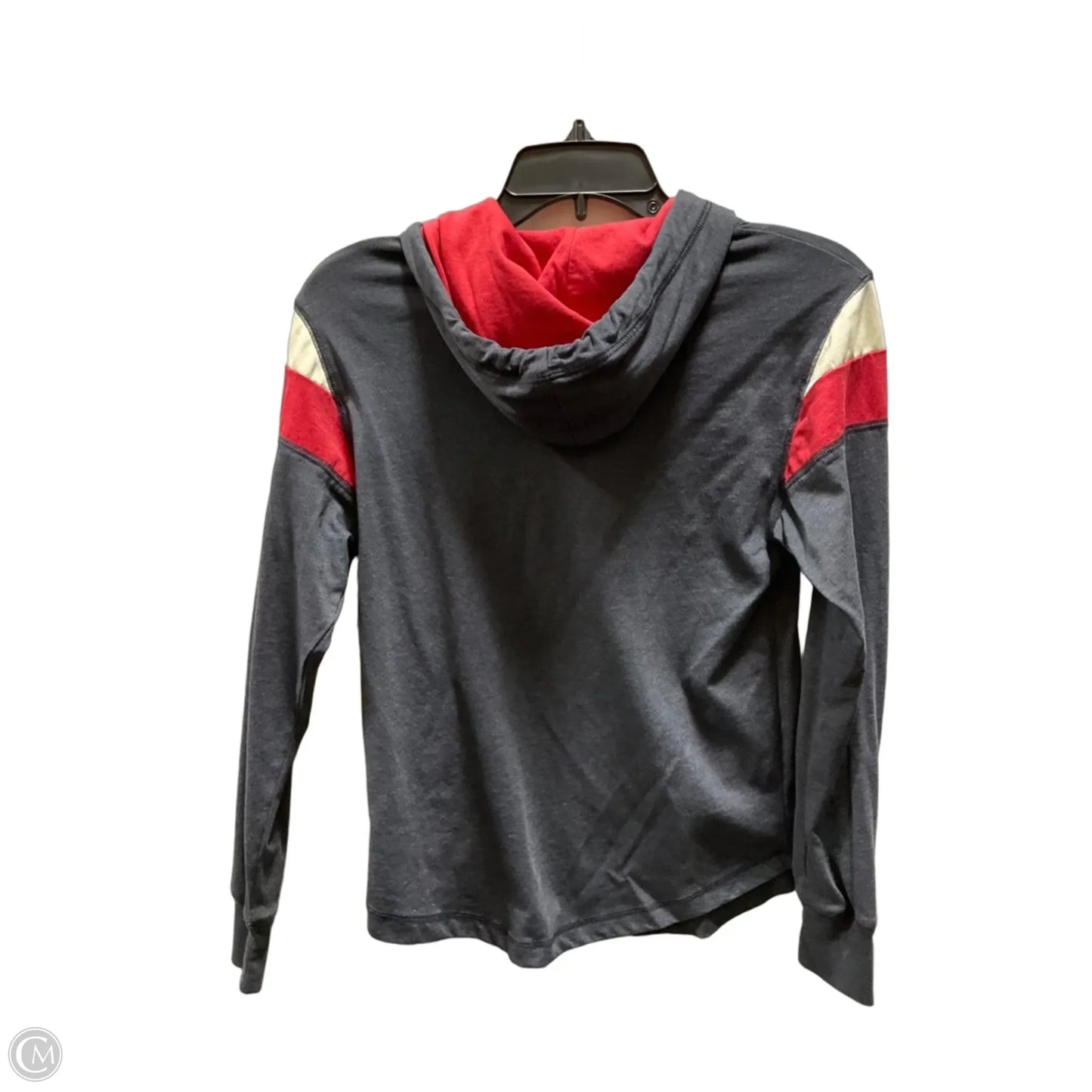 Athletic Sweatshirt Hoodie By New Era In Grey & Red, Size: Xs