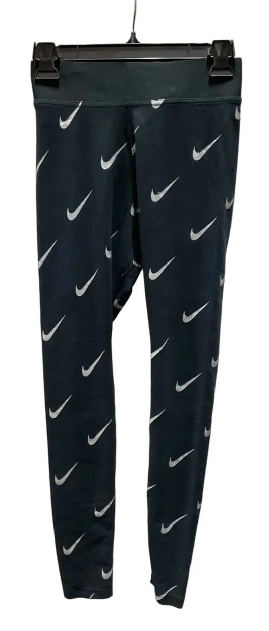 Athletic Leggings By Nike Apparel In Black & Grey, Size: S