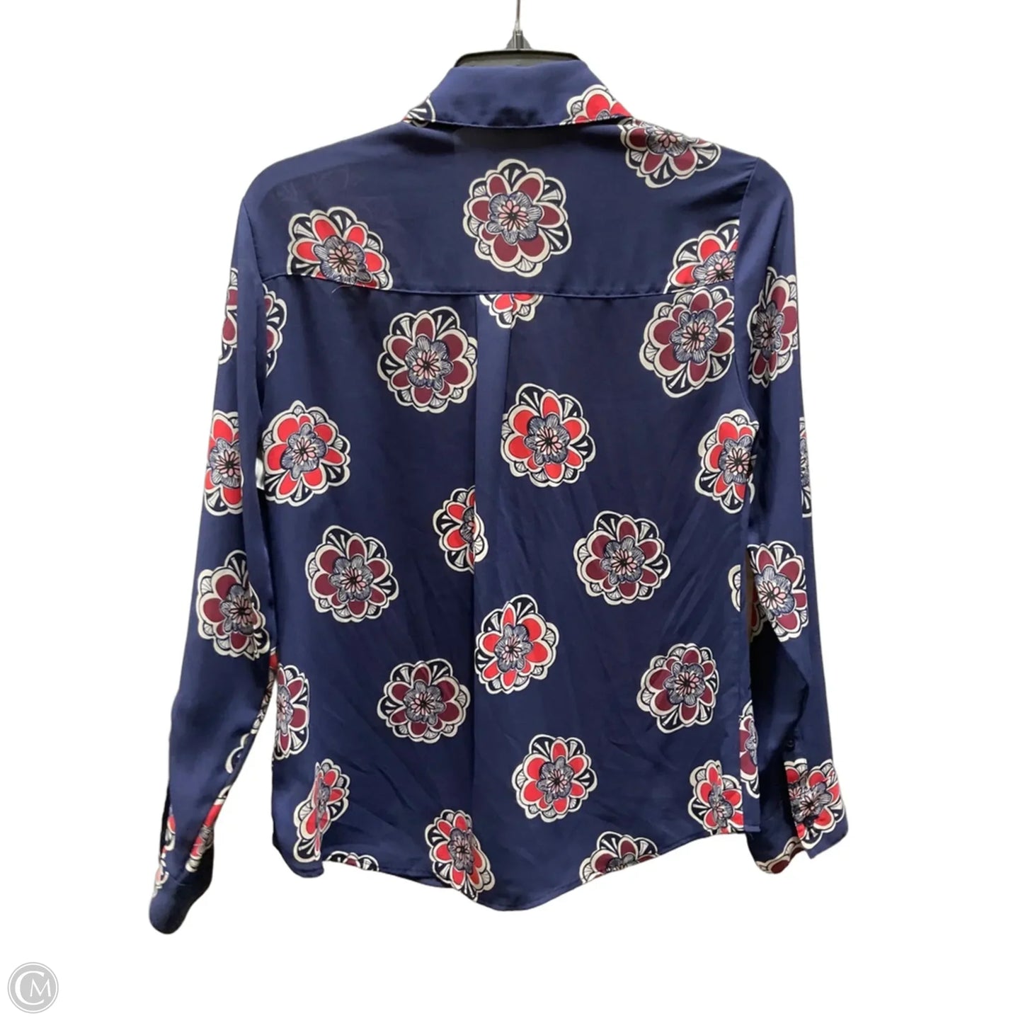 Blouse Long Sleeve By Express In Blue & Red, Size: S