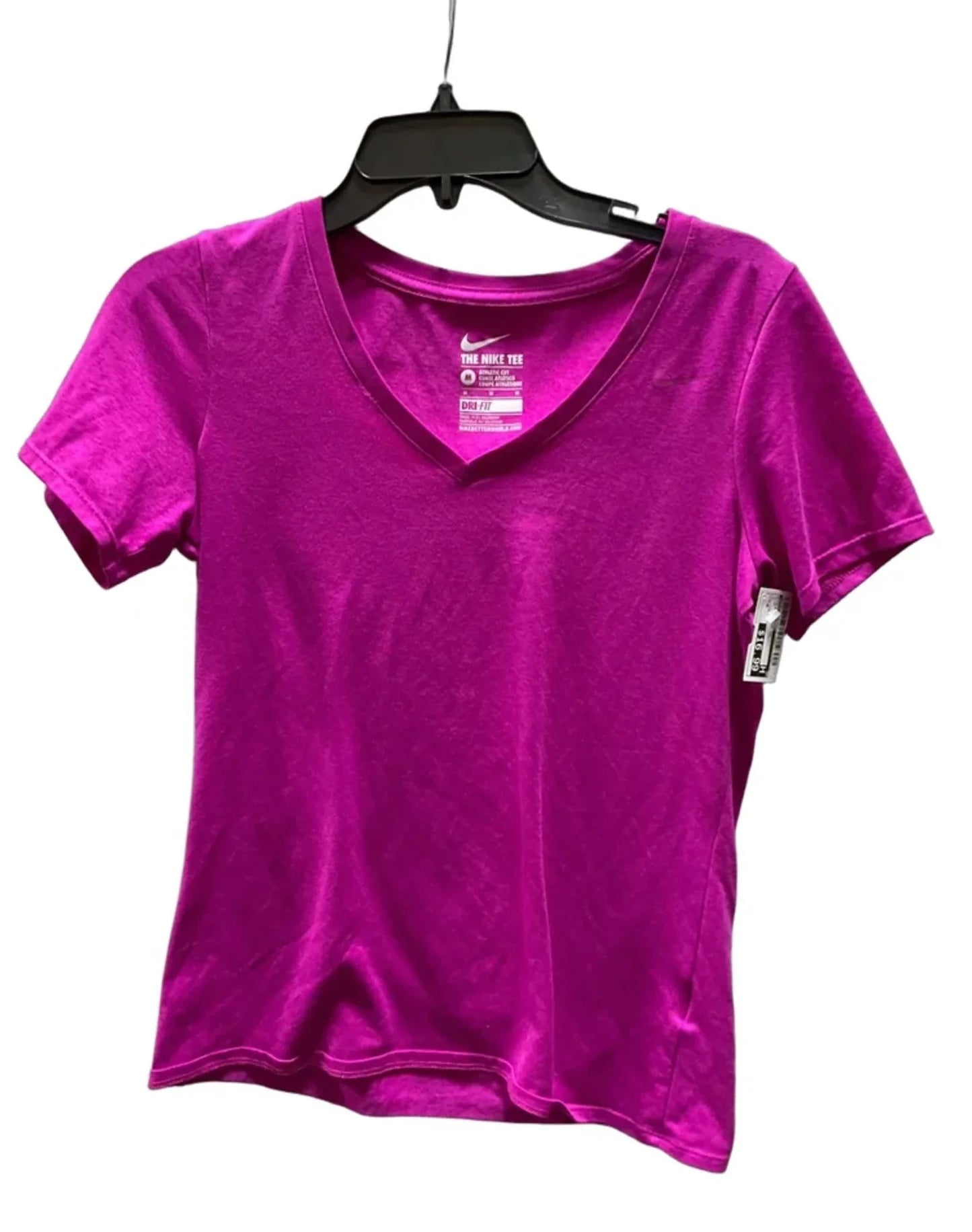 Athletic Top Short Sleeve By Nike Apparel In Pink, Size: M