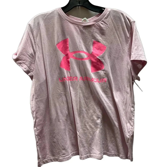 Athletic Top Short Sleeve By Under Armour In Pink, Size: Xxl