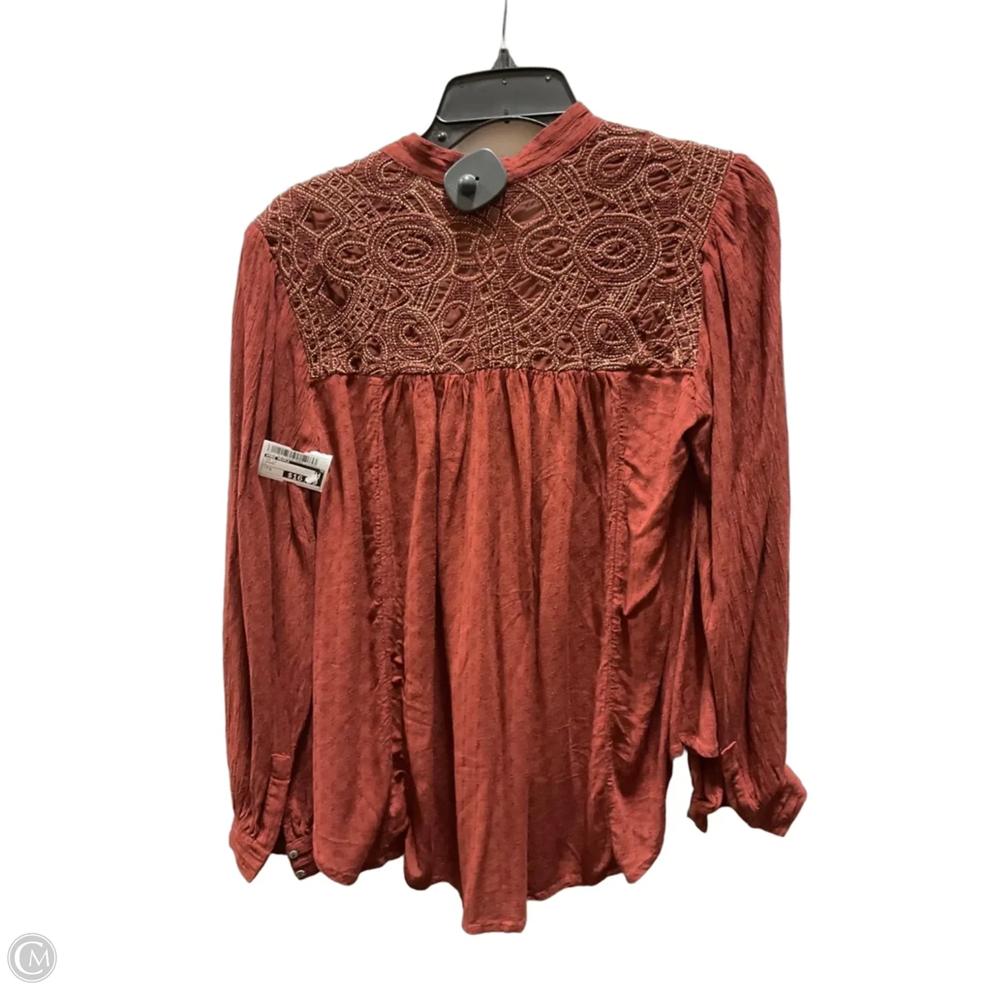 Top Long Sleeve By Free People In Orange, Size: S