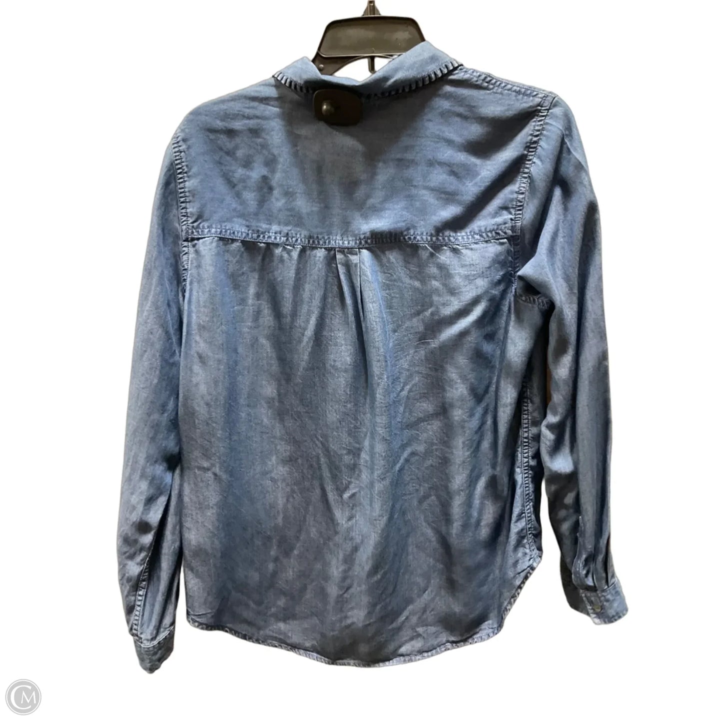 Blouse Long Sleeve By Beachlunchlounge In Blue, Size: M