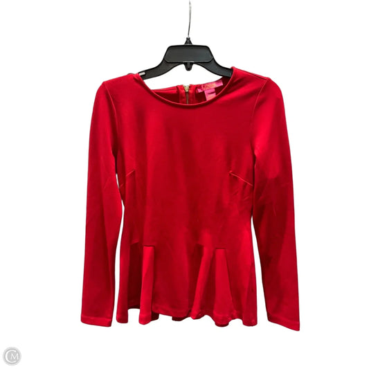 Top Long Sleeve By Catherine Malandrino In Red, Size: S