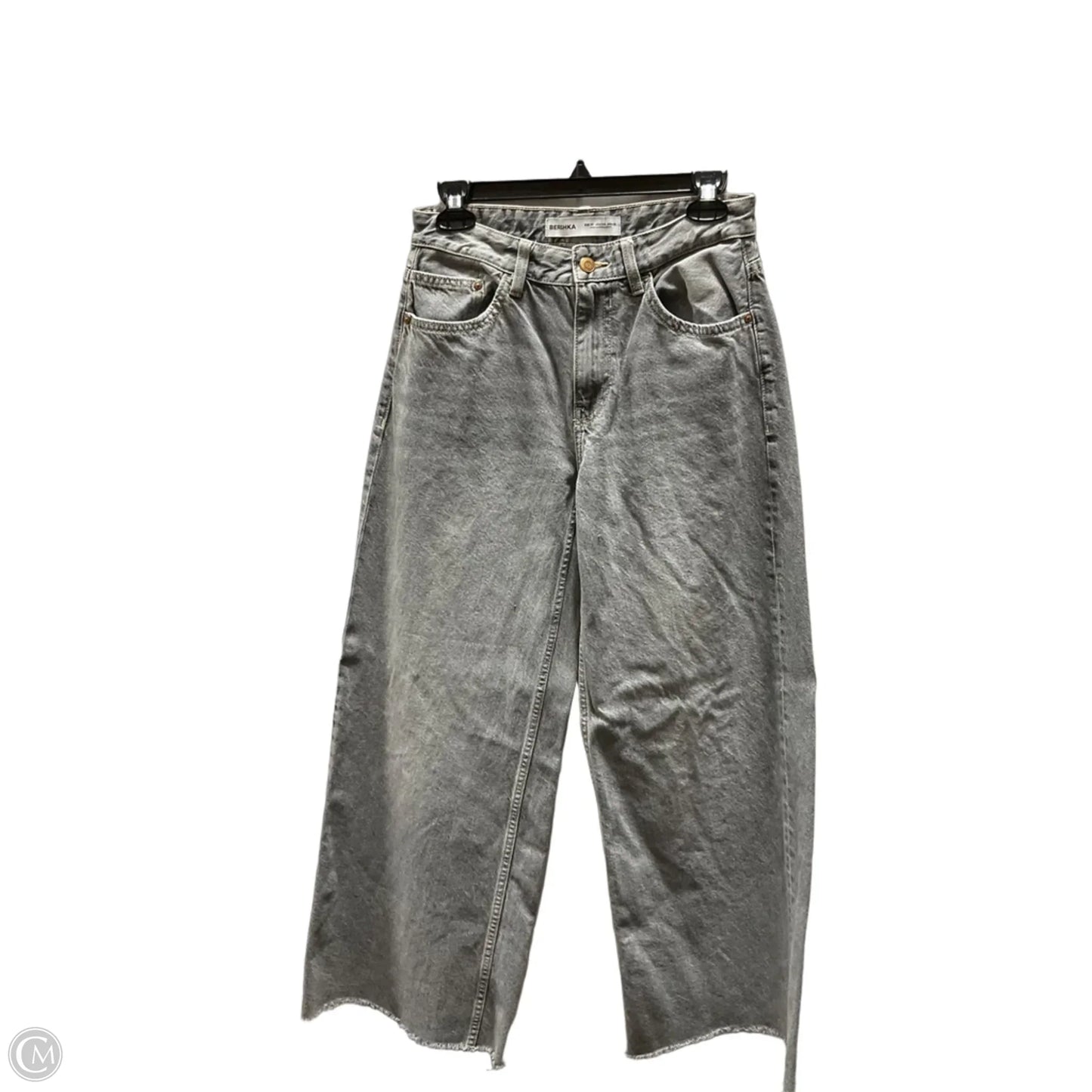 Jeans Wide Leg By Bershka In Grey, Size: 4
