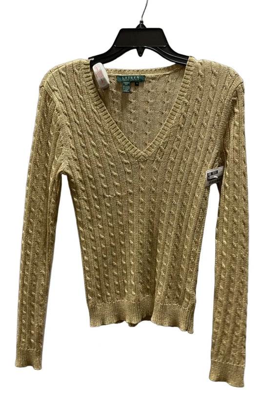 Top Long Sleeve By Ralph Lauren In Gold, Size: M