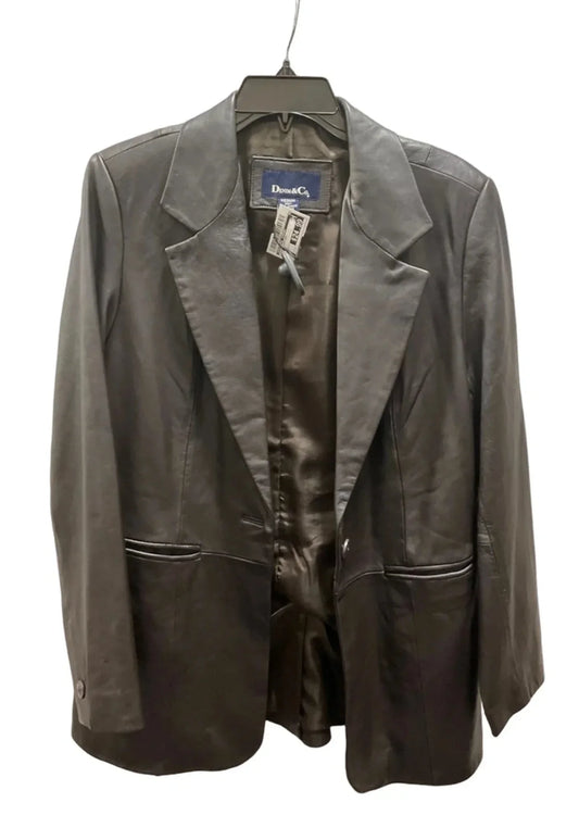 Jacket Leather By Denim And Company In Brown, Size: M