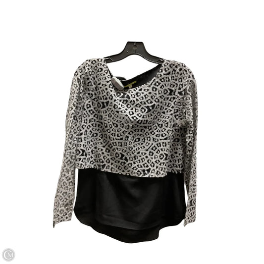 Top Long Sleeve By Gianni Bini In Black & Grey, Size: S