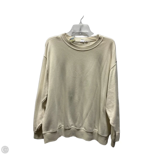 Athletic Sweatshirt Crewneck By Gap In Beige, Size: L