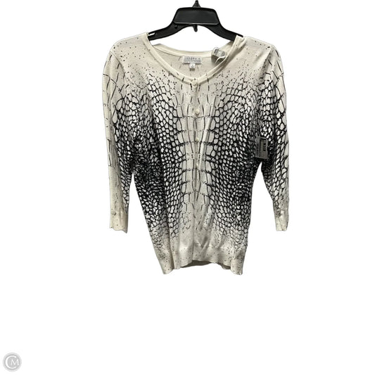 Cardigan By Joseph A. In Black & Cream, Size: M