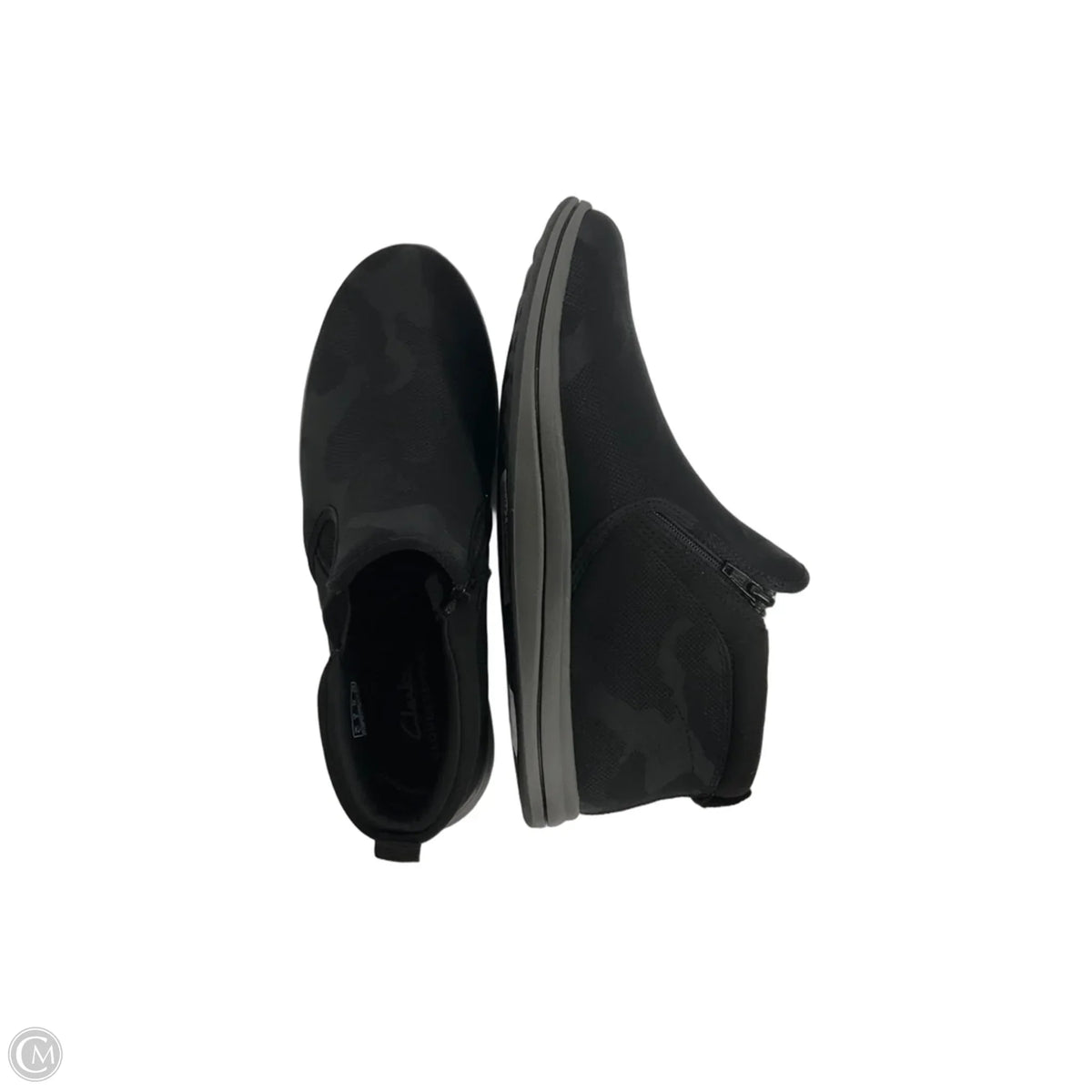 Boots Ankle Flats By Clarks In Black, Size: 8