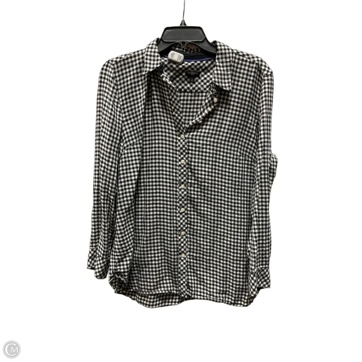 Top Long Sleeve By Talbots In Checkered Pattern, Size: L