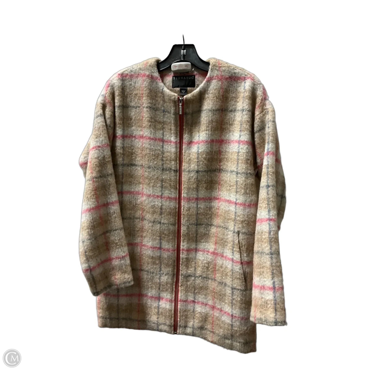 Coat Wool By Bernardo In Pink & Tan, Size: S