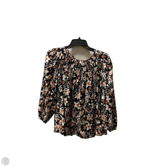 Top 3/4 Sleeve By Ana In Black & Orange, Size: Xl