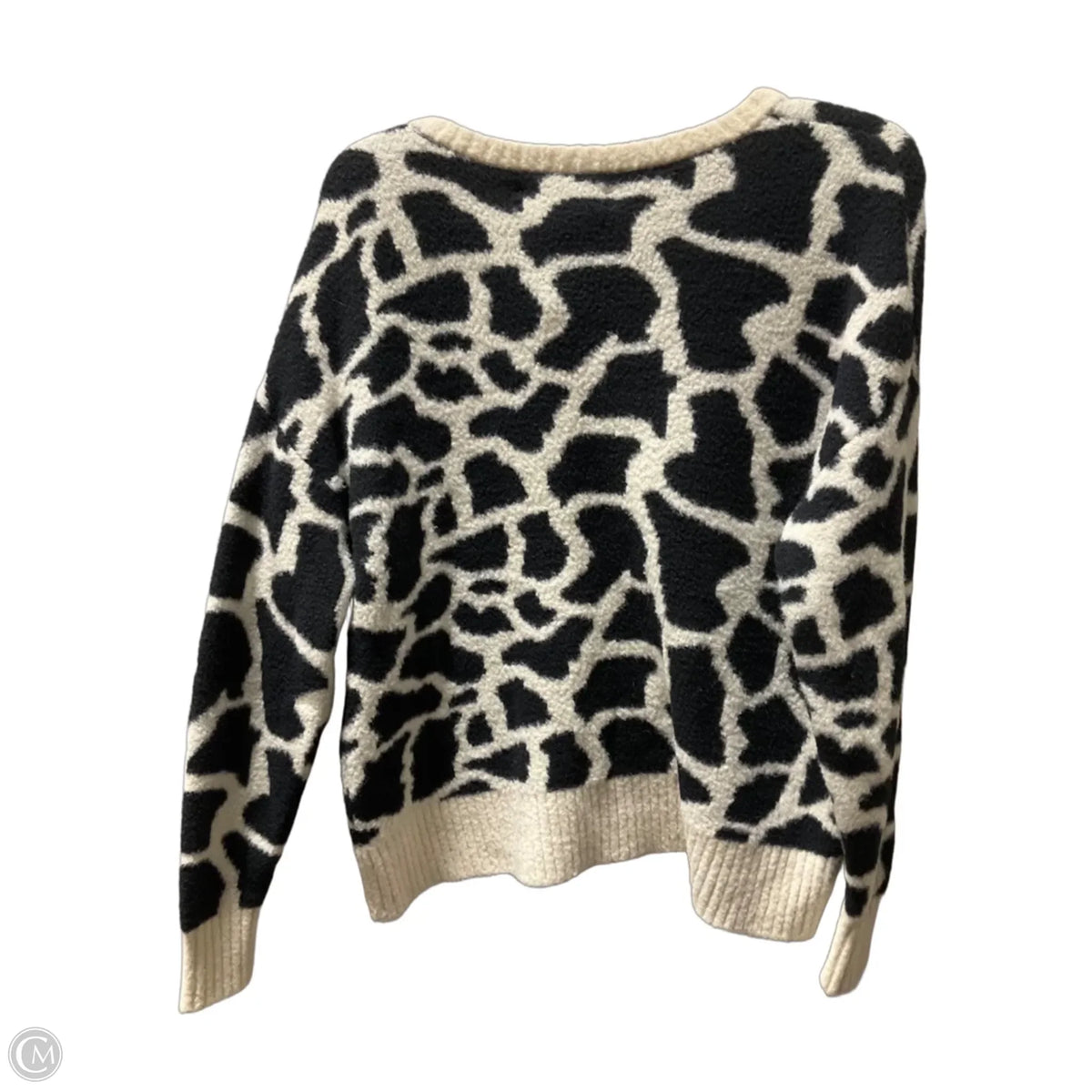 Sweater By Loft In Black & Cream, Size: S