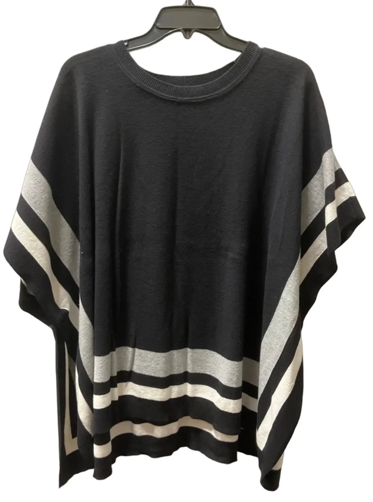 Poncho By Talbots In Black & Grey, Size: M