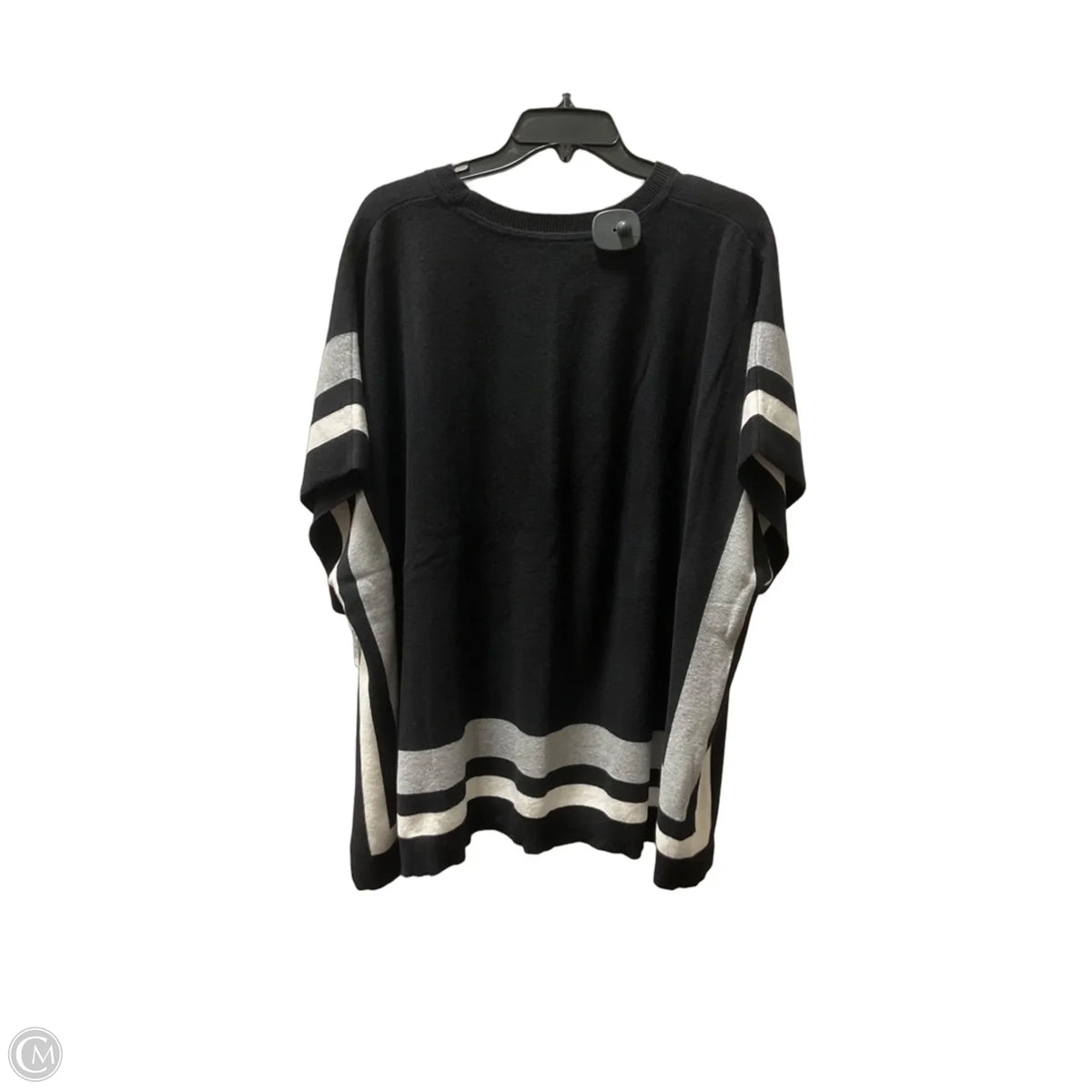 Poncho By Talbots In Black & Grey, Size: M
