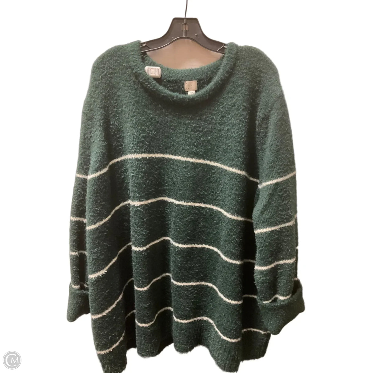 Sweater By Universal Thread In Green & White, Size: 4x