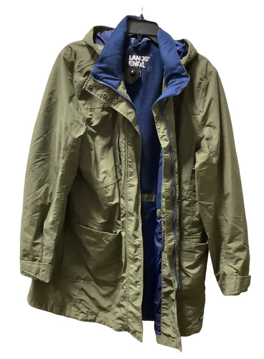 Coat Raincoat By Lands End In Green, Size: Xl
