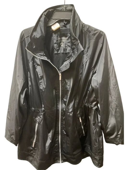 Jacket Windbreaker By Calvin Klein Performance In Black, Size: 1x