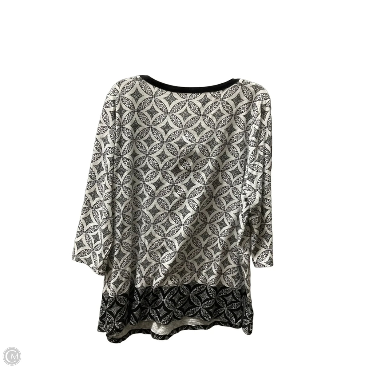 Top Long Sleeve By Talbots In Black & White, Size: 2x