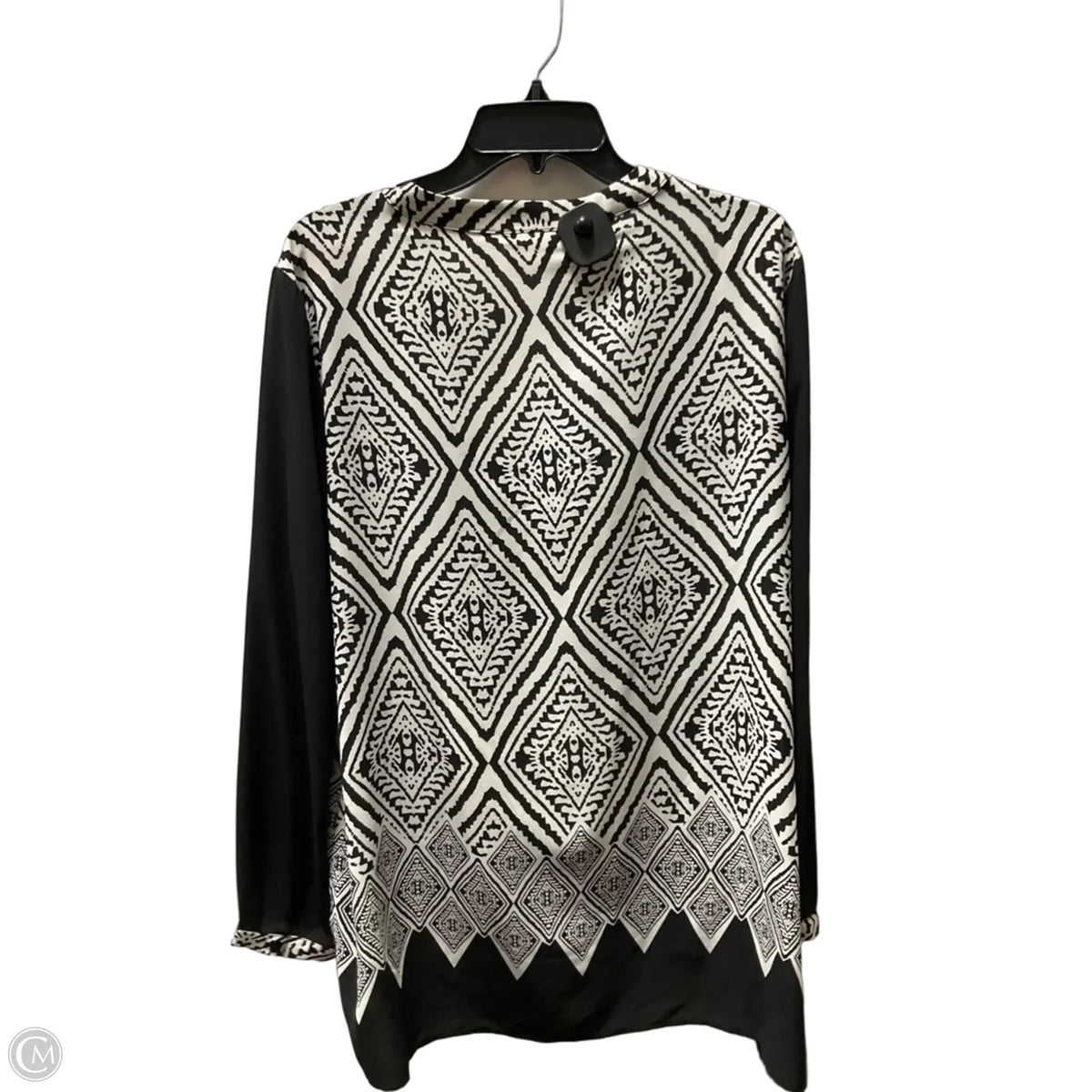Top Long Sleeve By Chicos In Black & White, Size: Xl