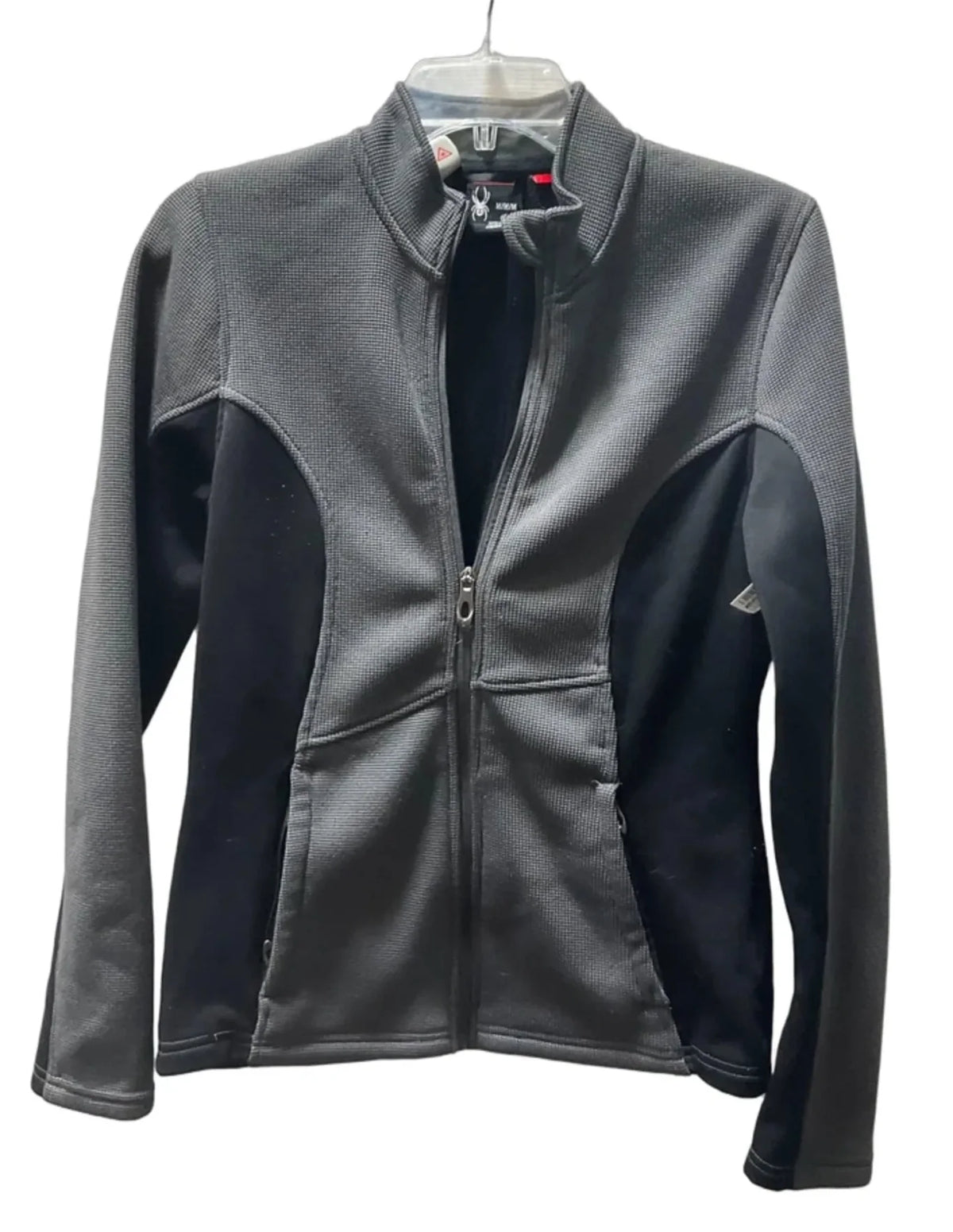 Athletic Jacket By Spyder In Black & Grey, Size: M