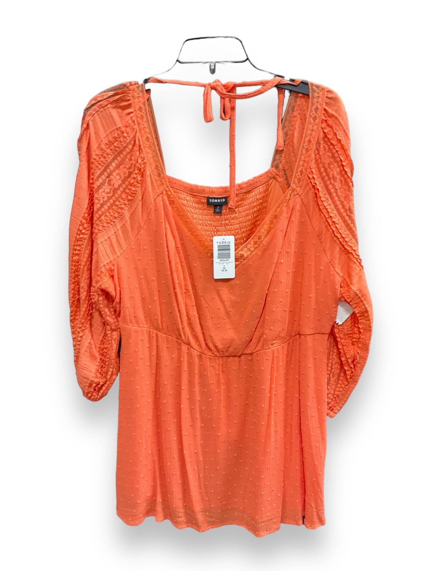 Orange Top 3/4 Sleeve Torrid, Size 1x