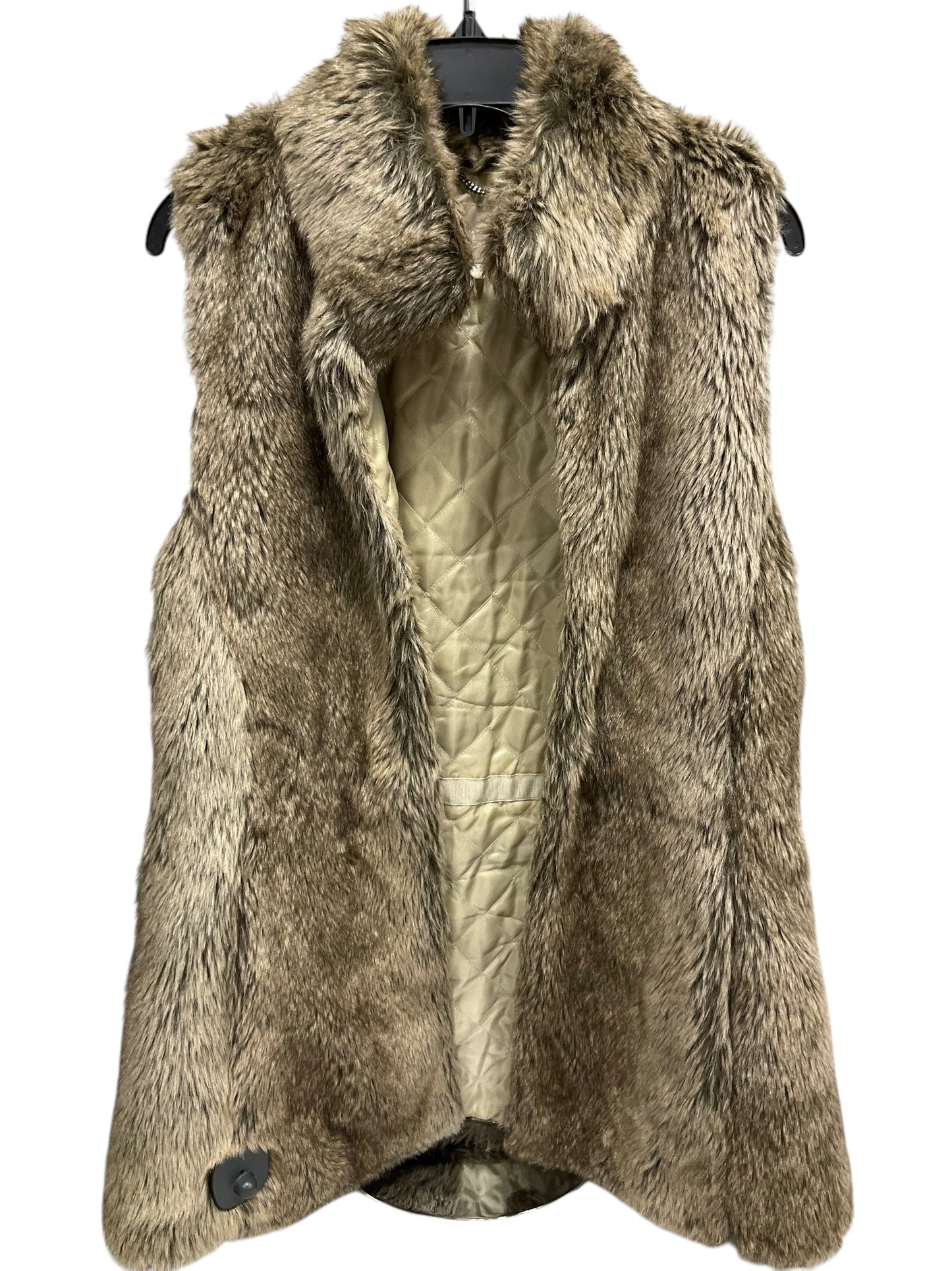 Vest Faux Fur & Sherpa By Banana Republic In Tan, Size: M