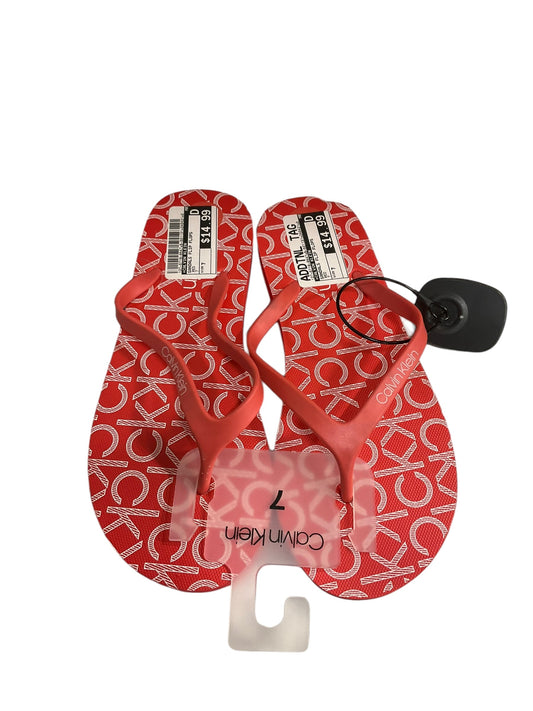 Sandals Flip Flops By Calvin Klein  Size: 7