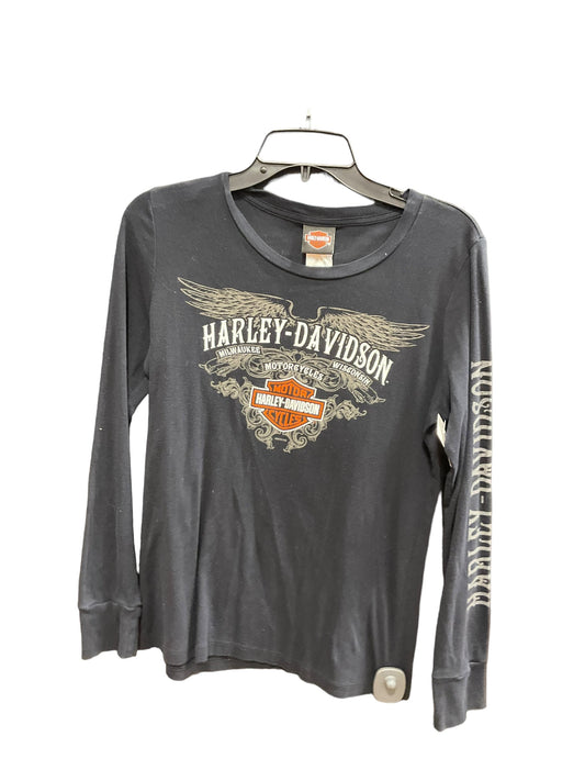 Black Top Long Sleeve Harley Davidson, Size L