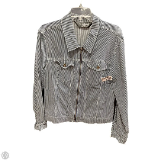 Jacket Denim By Norma Kamali In Blue & White, Size: Xxl