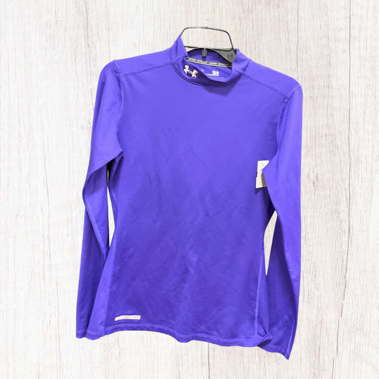 Athletic Top Long Sleeve Crewneck By Under Armour In Purple, Size: L