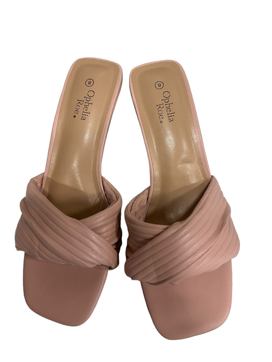 Pink Sandals Heels Block Ophelia Roe, Size 8