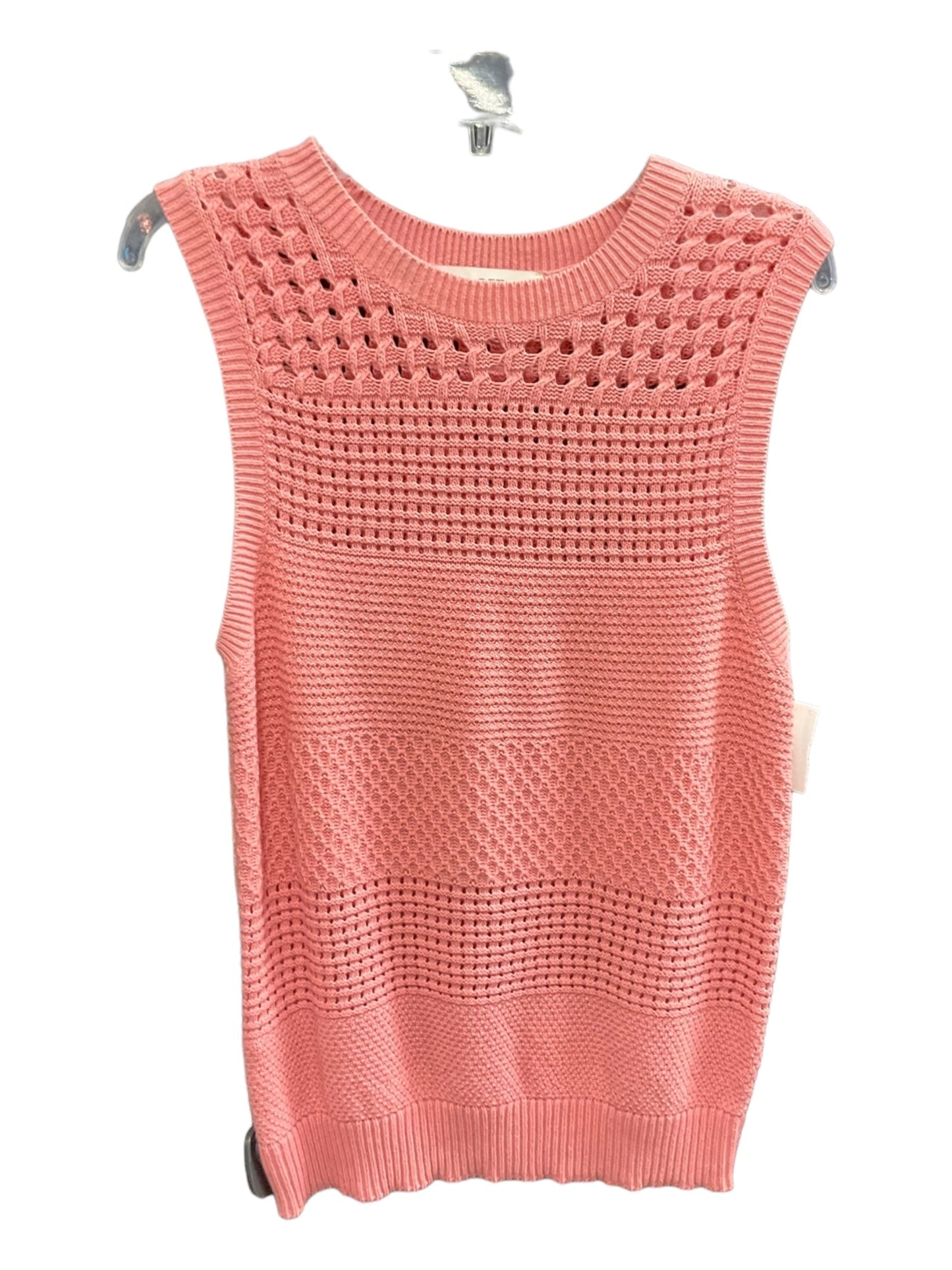 Pink Sweater Short Sleeve Loft, Size L