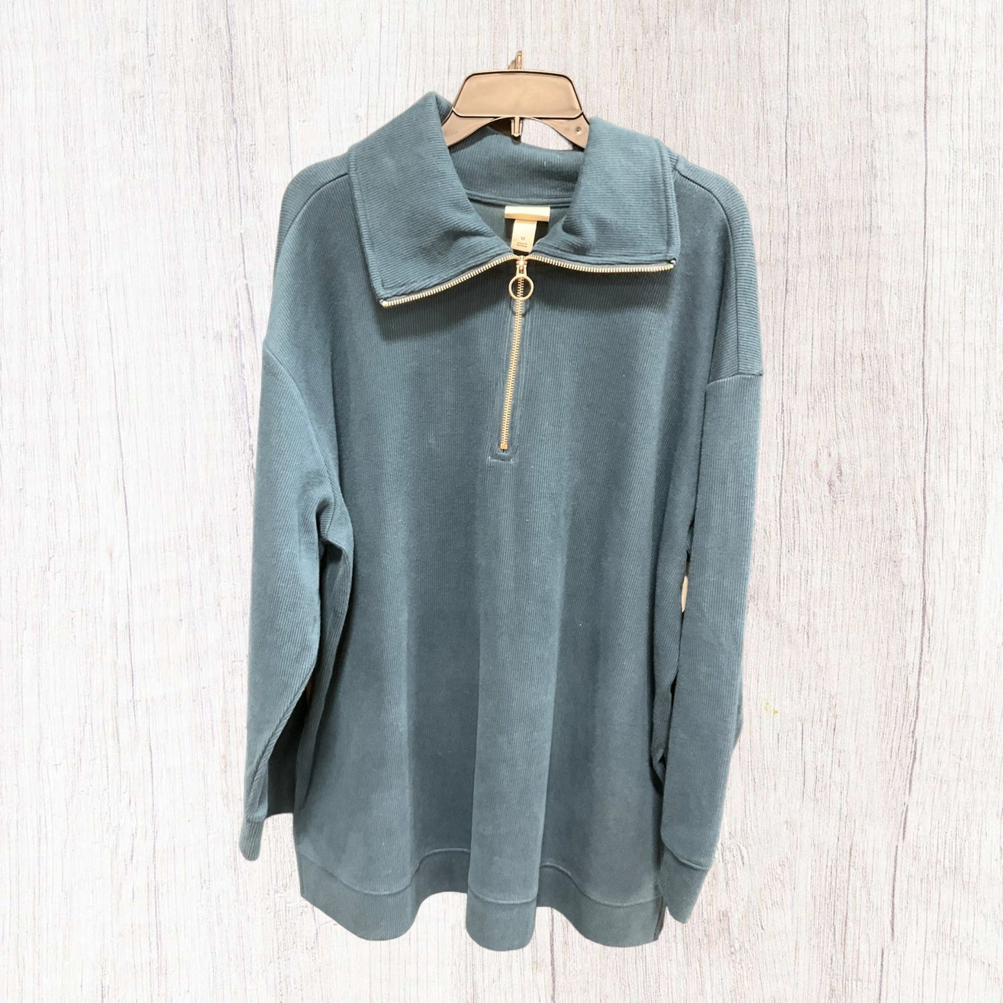 Top Long Sleeve By Ava & Viv In Green, Size: 1x