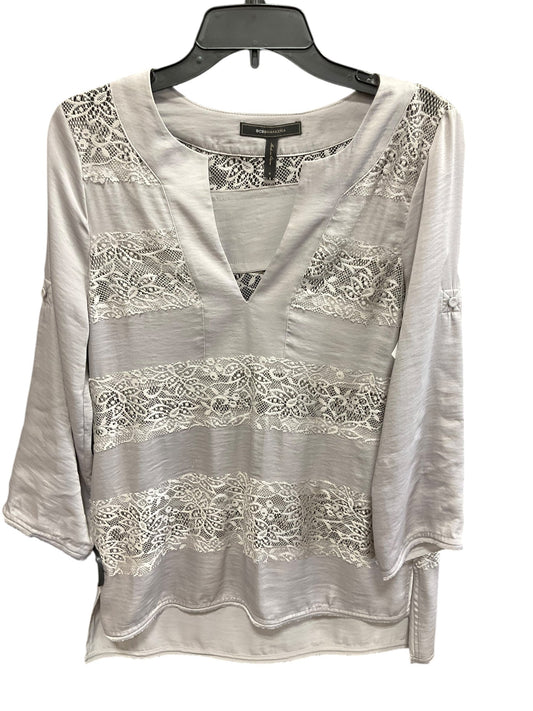 Top Long Sleeve By Bcbgmaxazria In Grey, Size: S